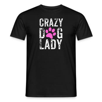 Fou chien dame rose patte, chien maman, chien fou maman - T-shirt homme - noir - Devant - AI Model Male 178 light (178cm)