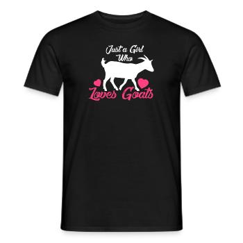 Just A Girl Who Loves Goats, Goat Lover, Goat Gift - Men's T-Shirt - black - Front - AI Model Male 178 light (178cm)