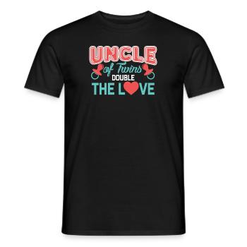 Uncle of twins, Double The Love, Uncle Twins Gift, Gift For Uncle of Twins - Men's T-Shirt - black - Front - AI Model Male 178 light (178cm)