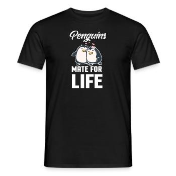 Amour de pingouins, cadeau mignon de pingouin, amant de pingouin - T-shirt homme - noir - Devant - AI Model Male 178 light (178cm)