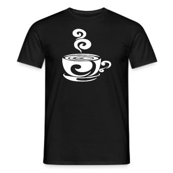 coffee white - Men's T-Shirt - black - Front - AI Model Male 178 light (178cm)