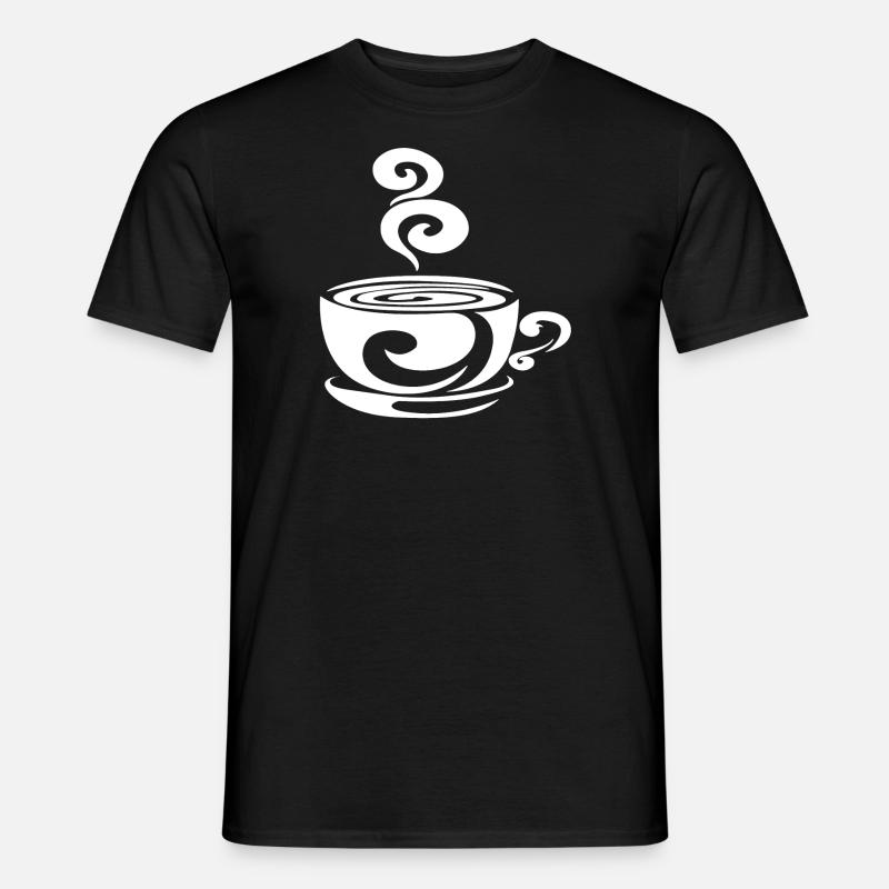 coffee white - Männer T-Shirt - Schwarz