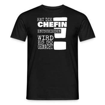 Has boss decided it will be done this way - Men's T-Shirt - black - Front - AI Model Male 178 light (178cm)