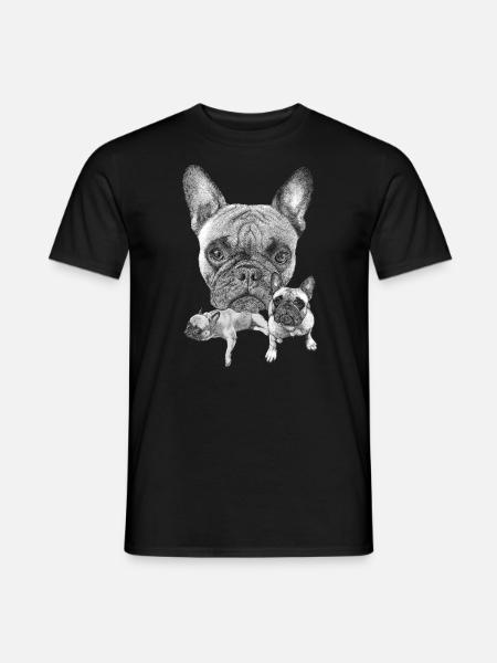 Französische Bulldogge - Männer T-Shirt - Schwarz