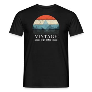 Vintage - Est. 1990 - Rétro - T-shirt homme - noir - Devant - AI Model Male 178 light (178cm)