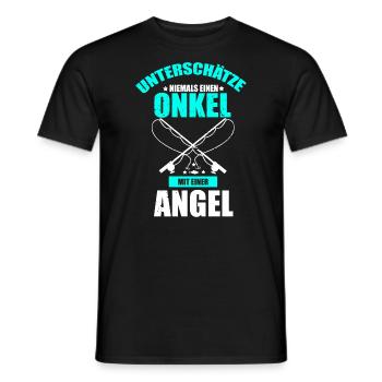 Unterschaetze niemals Onkel mit einer Angel - Männer T-Shirt - Schwarz - Vorne - AI Model Male 178 light (178cm)