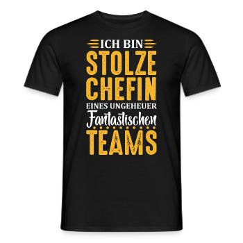 Stolze Chefin Chef Frau Abteilungsleiter Teamchef - Männer T-Shirt - Schwarz - Vorne - AI Model Male 178 light (178cm)