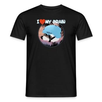I love my brain Waschbär - Männer T-Shirt - Schwarz - Vorne - AI Model Male 178 light (178cm)