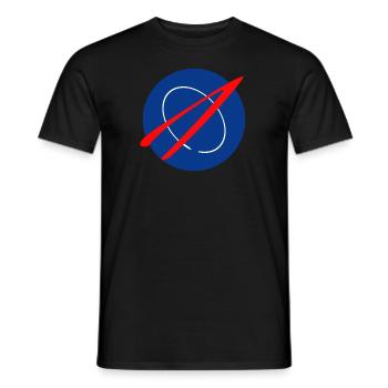 Space Patch - Men's T-Shirt - black - Front - AI Model Male 178 light (178cm)