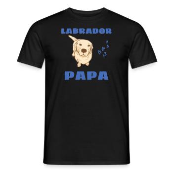Labrador Papa Chiens Cadeau fête des pères Labrador - T-shirt homme - noir - Devant - AI Model Male 178 light (178cm)