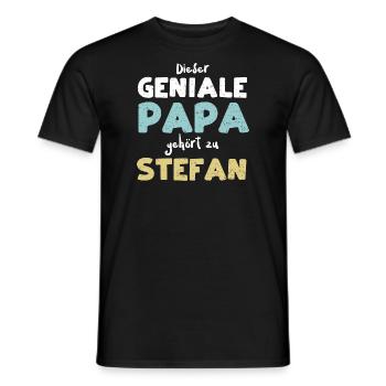 Dieser Geniale Papa Gehört Zu St... - Männer T-Shirt - Schwarz - Vorne - AI Model Male 178 light (178cm)
