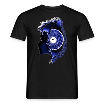 Big Eye Blue, Eye, Vertical, Realistic - Men's T-Shirt - black - Front - AI Model Male 178 light (178cm)