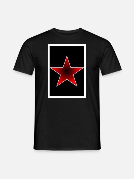 Stern, Roter Stern, Kommunist, Linke, - Männer T-Shirt - Schwarz