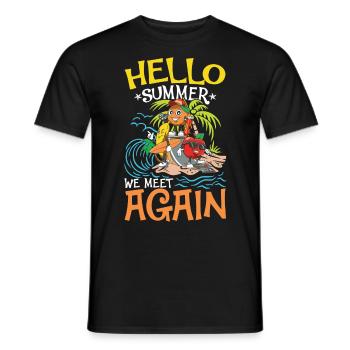 Hello Summer We Meet Again für eine Chiller und - Männer T-Shirt - Schwarz - Vorne - AI Model Male 178 light (178cm)