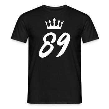 89 Number crown - Men's T-Shirt - black - Front - AI Model Male 178 light (178cm)