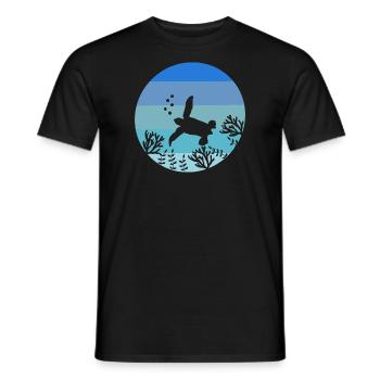 Ocean Animal Sea Creature Gift Tortue Rétro - T-shirt homme - noir - Devant - AI Model Male 178 light (178cm)