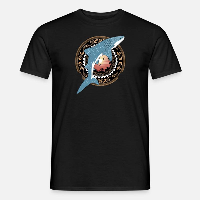 Walhai Hawaiianisch - Männer T-Shirt - Schwarz