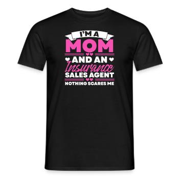 Je suis une maman et un emploi d’agent de vente d’assurance - T-shirt homme - noir - Devant - AI Model Male 178 light (178cm)
