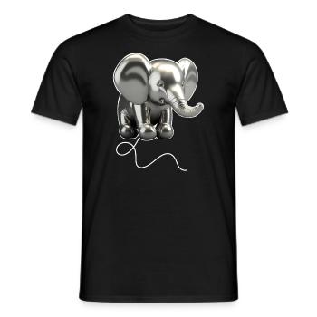 Elefant Ballon - Silber - Männer T-Shirt - Schwarz - Vorne - AI Model Male 178 light (178cm)