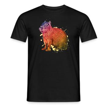 Capybara Wasserschwein Bunt - Männer T-Shirt - Schwarz - Vorne - AI Model Male 178 light (178cm)