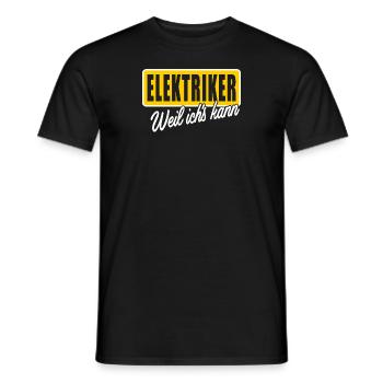 Elektriker weil ichs kann - Männer T-Shirt - Schwarz - Vorne - AI Model Male 178 light (178cm)