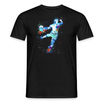 Handball, handballer, Beachhandball,Graffiti - Männer T-Shirt - Schwarz - Vorne - AI Model Male 178 light (178cm)