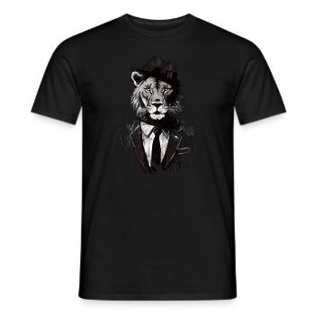 Lion Gangster - Men's T-Shirt - black - Front - AI Model Male 178 light (178cm)