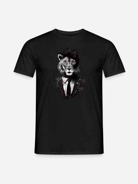Lion Gangster - Männer T-Shirt - Schwarz