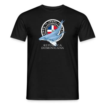 Baleine à bosse République dominicaine - T-shirt homme - noir - Devant - AI Model Male 178 light (178cm)