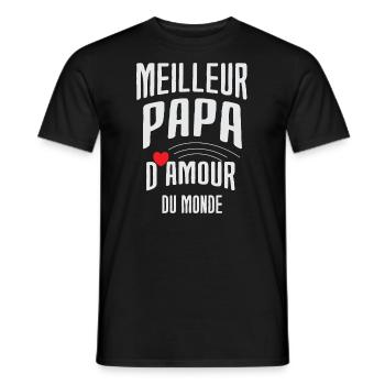 cadeau pour le meilleur Papa d'amour du monde - T-shirt homme - noir - Devant - AI Model Male 178 light (178cm)