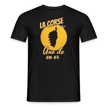 La corse une ile en or - T-shirt homme - noir - Devant - AI Model Male 178 light (178cm)