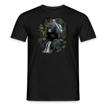 Gorilla Affe Tier Baby Jungtier Äffchen Gorillas - Männer T-Shirt - Schwarz - Vorne - AI Model Male 178 light (178cm)