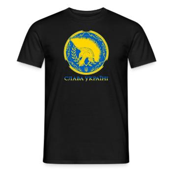 Slava Ukraini Слава Україні - Men's T-Shirt - black - Front - AI Model Male 178 light (178cm)