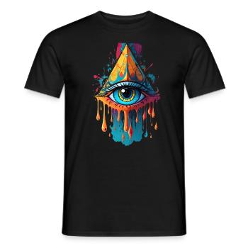 All-Seeing Eye Illustration - Men's T-Shirt - black - Front - AI Model Male 178 light (178cm)