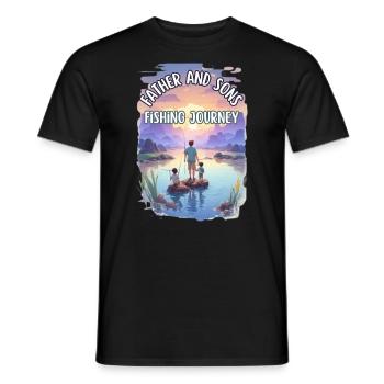 Father and sons fishing journey - Men's T-Shirt - black - Front - AI Model Male 178 light (178cm)