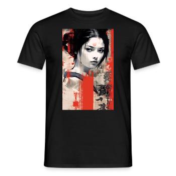 Japan Tradition Japanisch Kultur Frau - Männer T-Shirt - Schwarz - Vorne - AI Model Male 178 light (178cm)