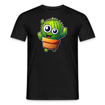 My little green cactus - Men's T-Shirt - black - Front - AI Model Male 178 light (178cm)