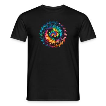 Hammerhai und Delfin Tie Dye - Männer T-Shirt - Schwarz - Vorne - AI Model Male 178 light (178cm)