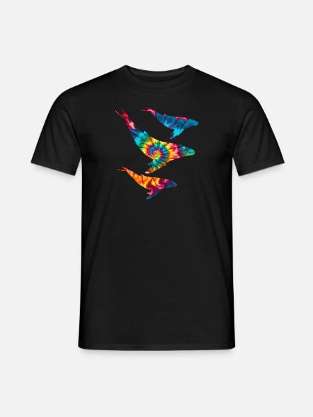 Buckelwale Tie Dye - Männer T-Shirt - Schwarz
