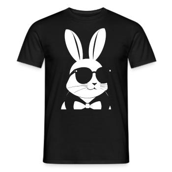 Drôle Lapin Lunettes de Soleil Cool Sunglas Lapin - T-shirt homme - noir - Devant - AI Model Male 178 light (178cm)