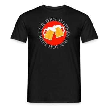 Für den Hopfen bin ich Bier Feiern Party Spruch - Männer T-Shirt - Schwarz - Vorne - AI Model Male 178 light (178cm)