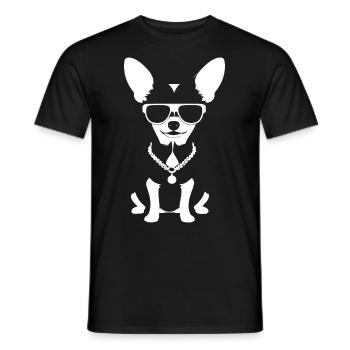Drôle Chihuahua portant des lunettes de soleil Chihuahuas - T-shirt homme - noir - Devant - AI Model Male 178 light (178cm)