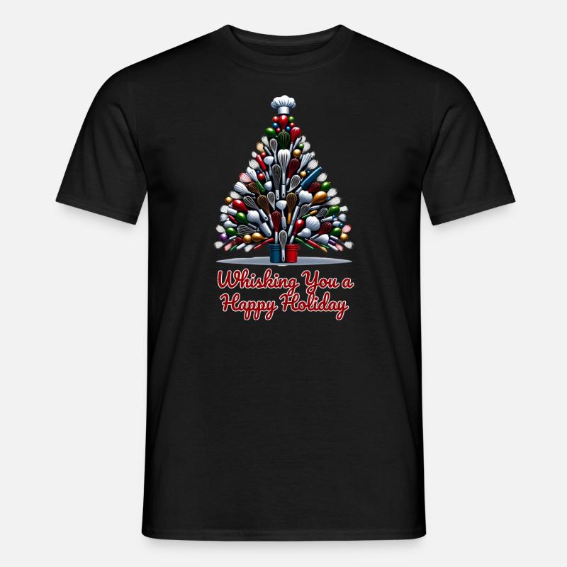 Ich wünsche Ihnen schöne Feiertage – Chefkoch - Männer T-Shirt - Schwarz