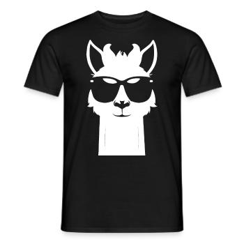 Lustiges Alpaka mit Sonnenbrille Coole Alpakas - Männer T-Shirt - Schwarz - Vorne - AI Model Male 178 light (178cm)