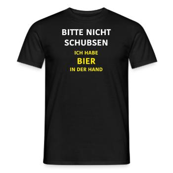 Bitte nicht schubsen - Männer T-Shirt - Schwarz - Vorne - AI Model Male 178 light (178cm)