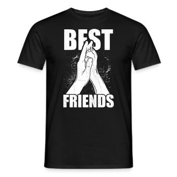 Hand + Hundepfote - Best Friends - Hunde Fan - Männer T-Shirt - Schwarz - Vorne - AI Model Male 178 light (178cm)