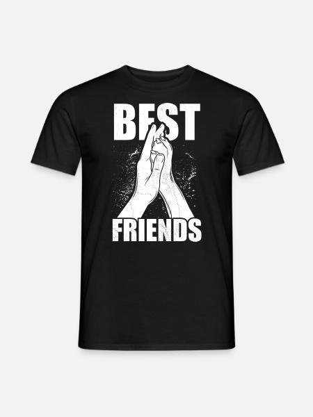 Hand + Dog Paw - Best Friends - Dog Fan - Men's T-Shirt - black