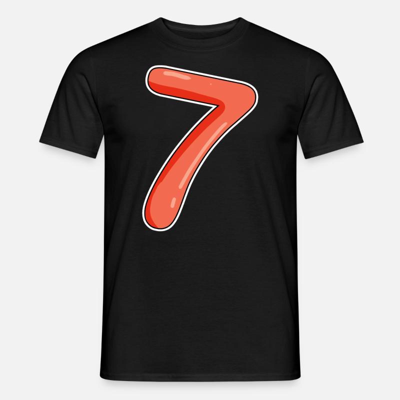 Sieben - Männer T-Shirt - Schwarz