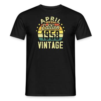 Millésime Avril 1958 - Cadeau Anniversaire 1958 - T-shirt homme - noir - Devant - AI Model Male 178 light (178cm)