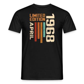 Né En Avril 1968 Cadeau D'anniversaire 1968 Retro - T-shirt homme - noir - Devant - AI Model Male 178 light (178cm)
